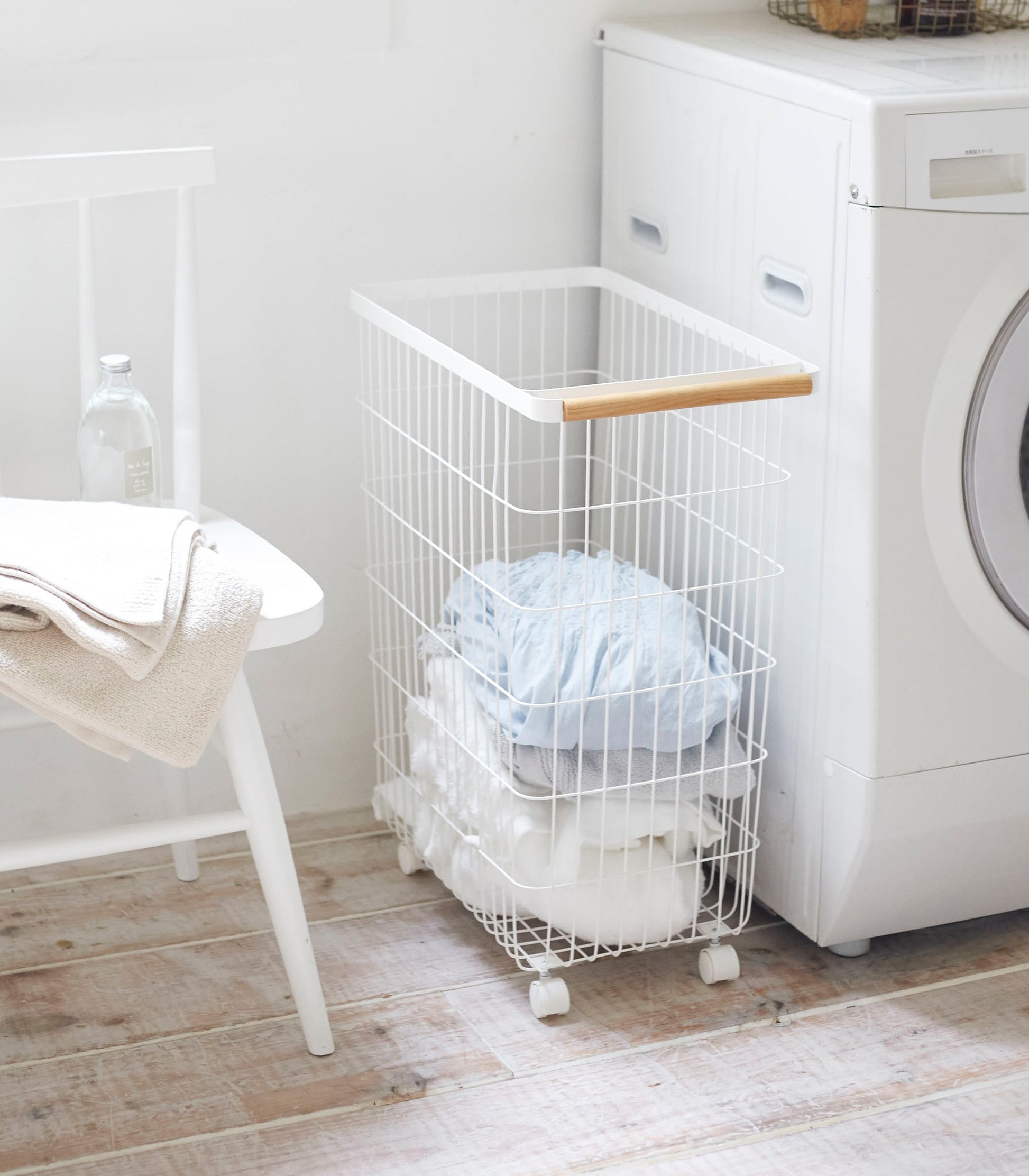 Rolling Wire Laundry Basket - Laundry & Utility