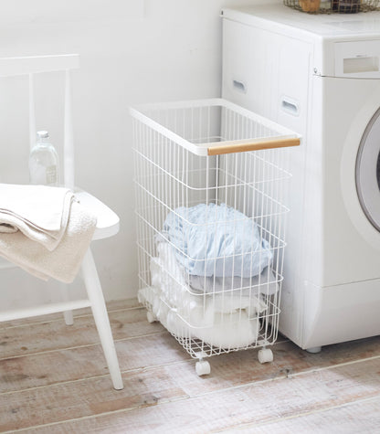 Rolling Wire Laundry Basket - Laundry & Utility