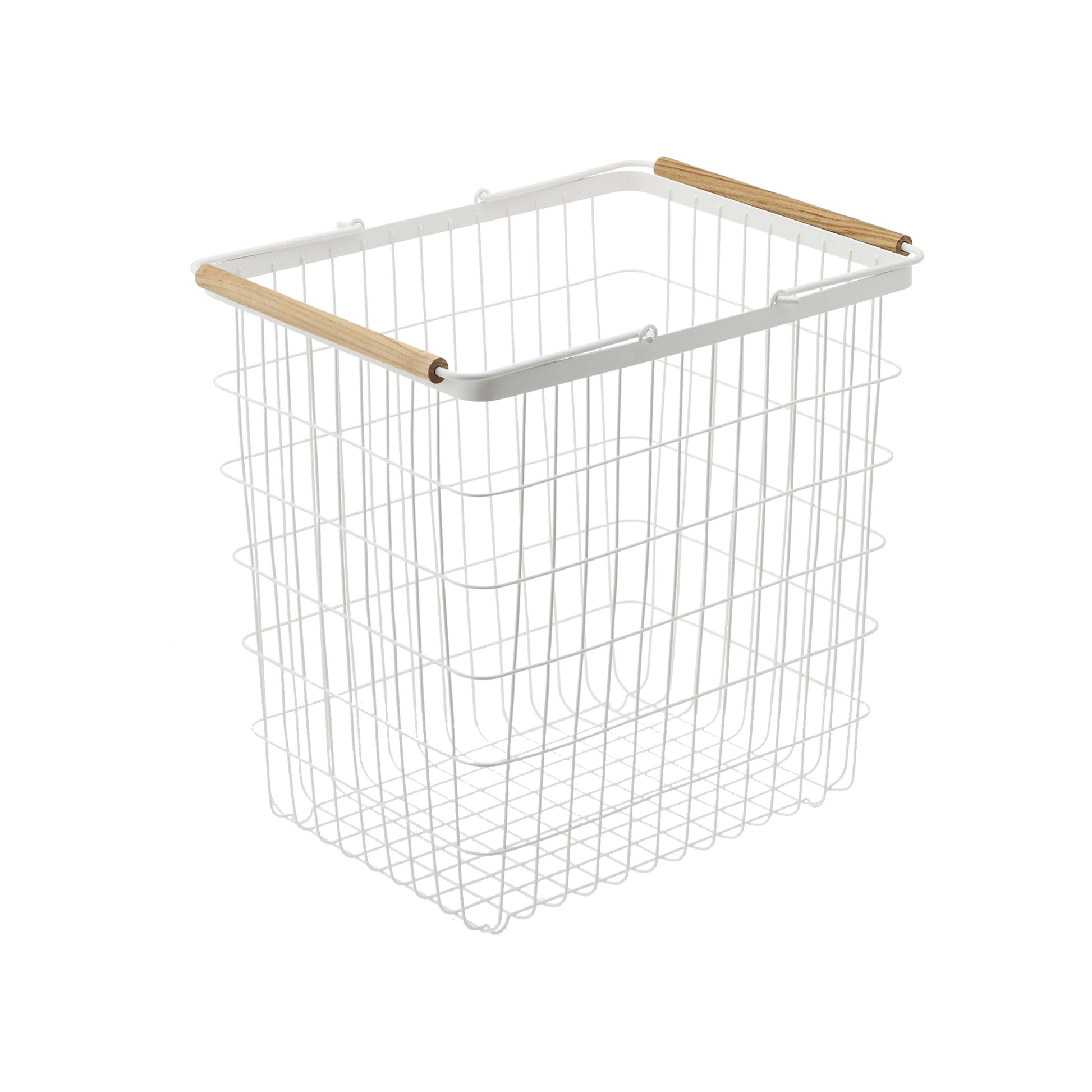 Steel & Wood Wire Basket - Laundry & Utility
