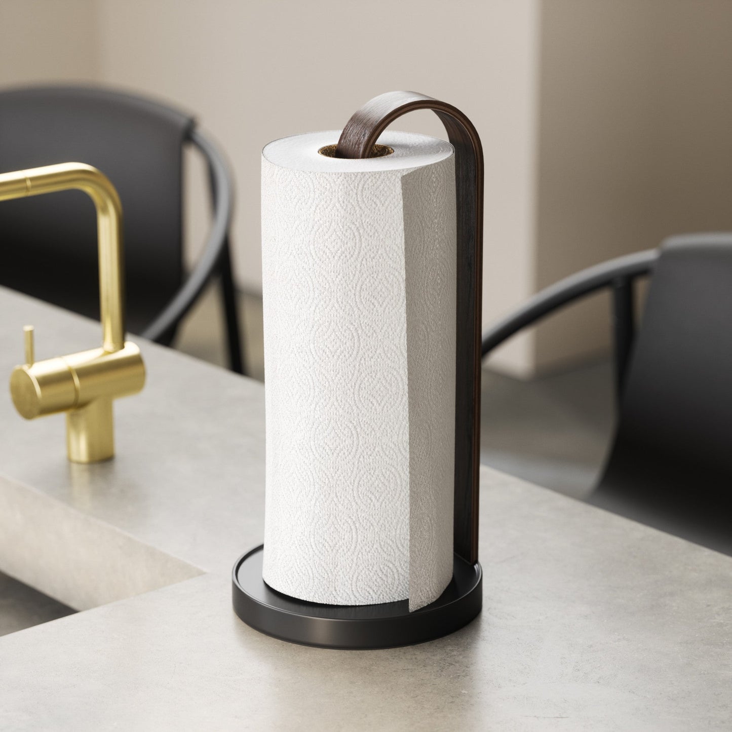 Wood-Accent Paper Towel Holder - Bathroom Reset