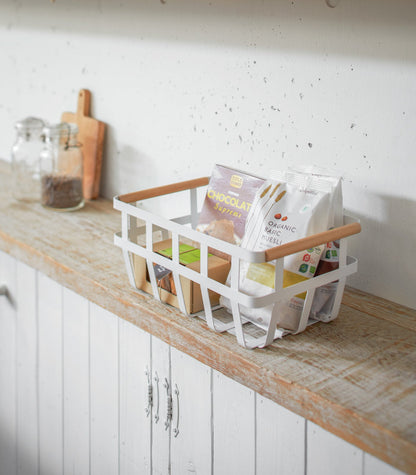 Steel & Wood Storage Basket - Laundry & Utility