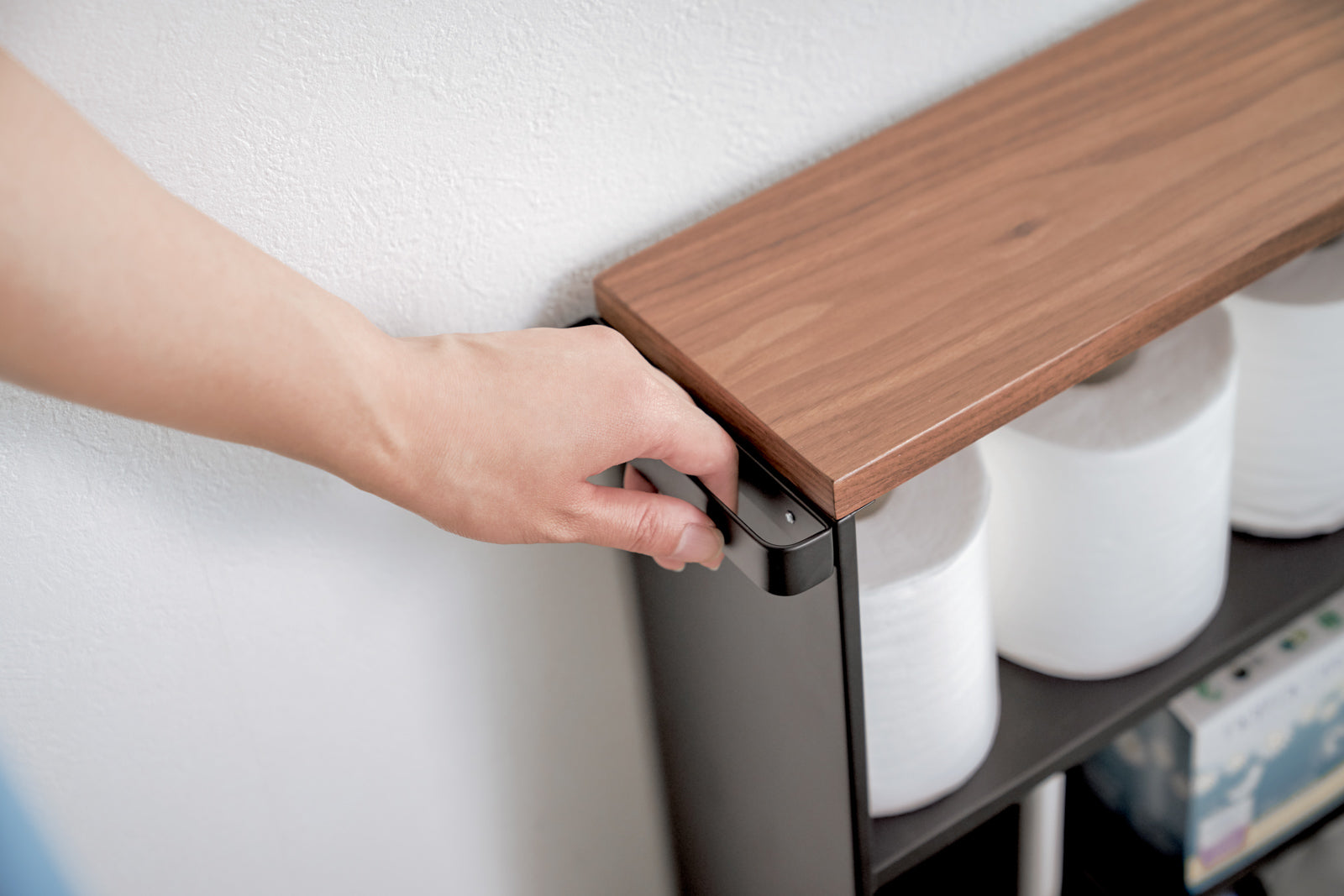 Slim Rolling Storage Cart with Wood Top - Kitchen Calm
