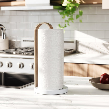 Wood-Accent Paper Towel Holder - Bathroom Reset