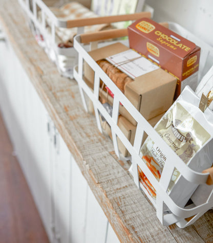Steel & Wood Storage Basket - Laundry & Utility