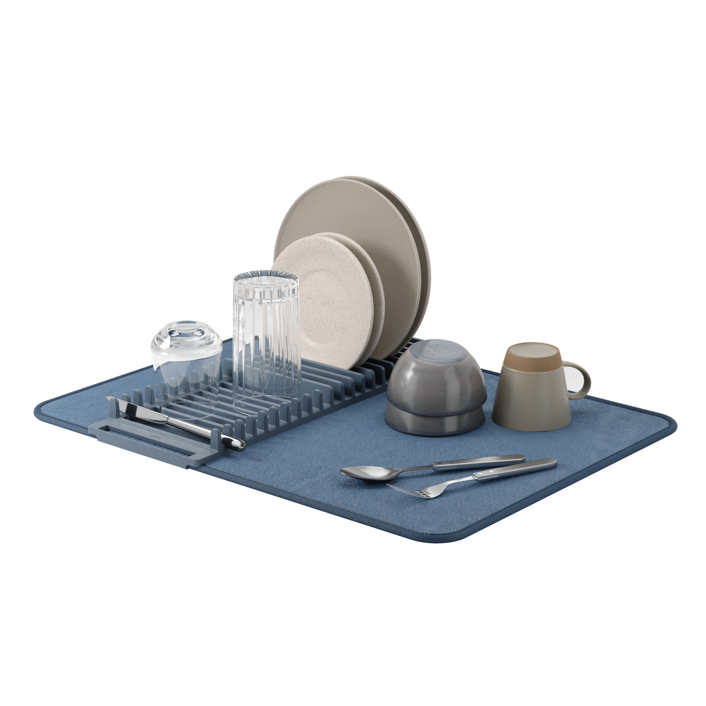 Foldable Dish Drying Rack with Mat - Kitchen Calm