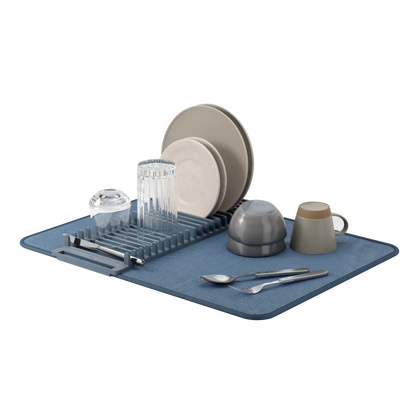 Foldable Dish Drying Rack with Mat - Kitchen Calm