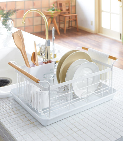 Steel & Wood Dish Drying Rack - Kitchen Calm