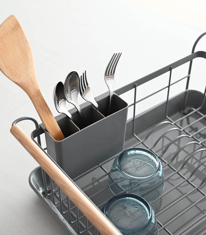 Steel & Wood Dish Drying Rack - Kitchen Calm