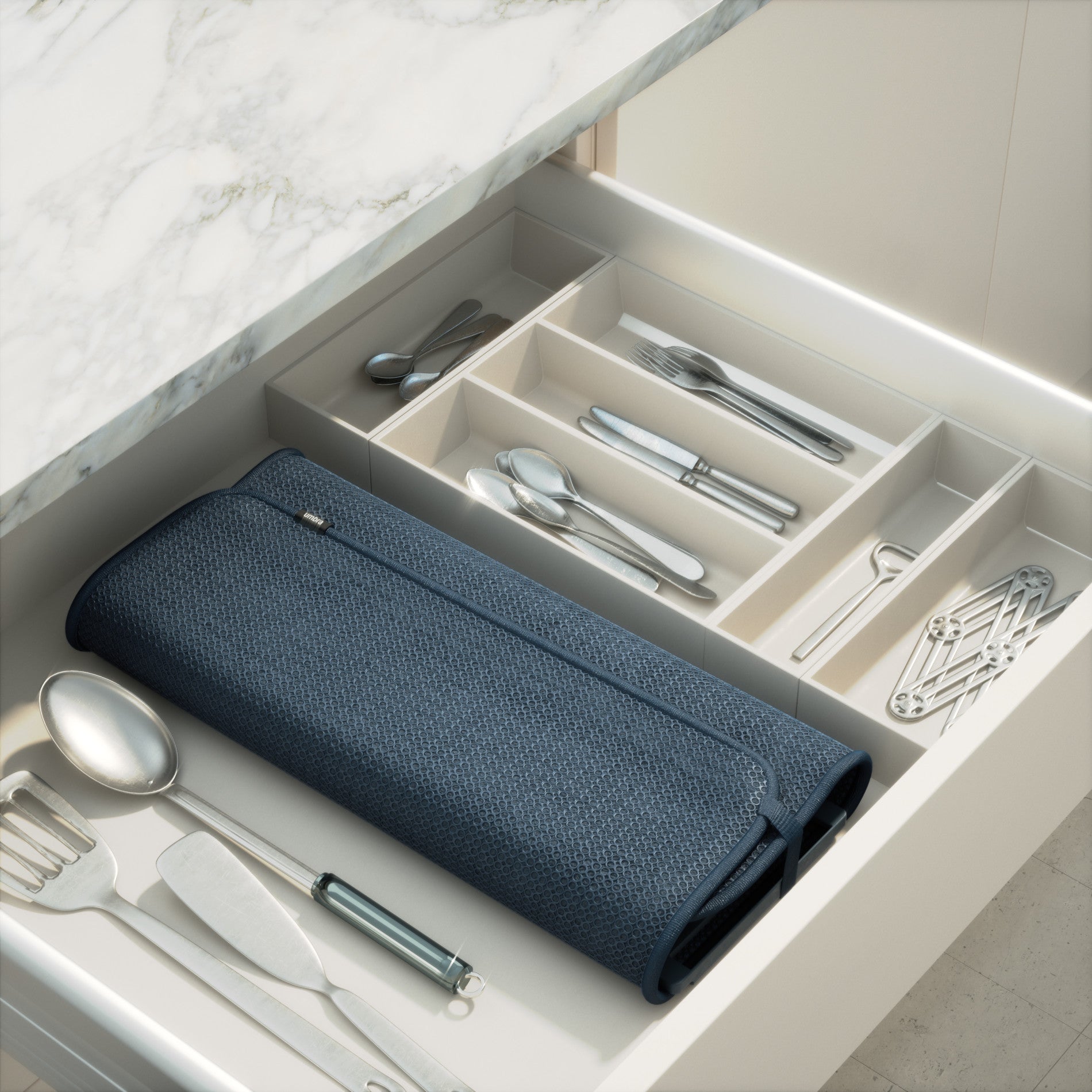 Foldable Dish Drying Rack with Mat - Kitchen Calm