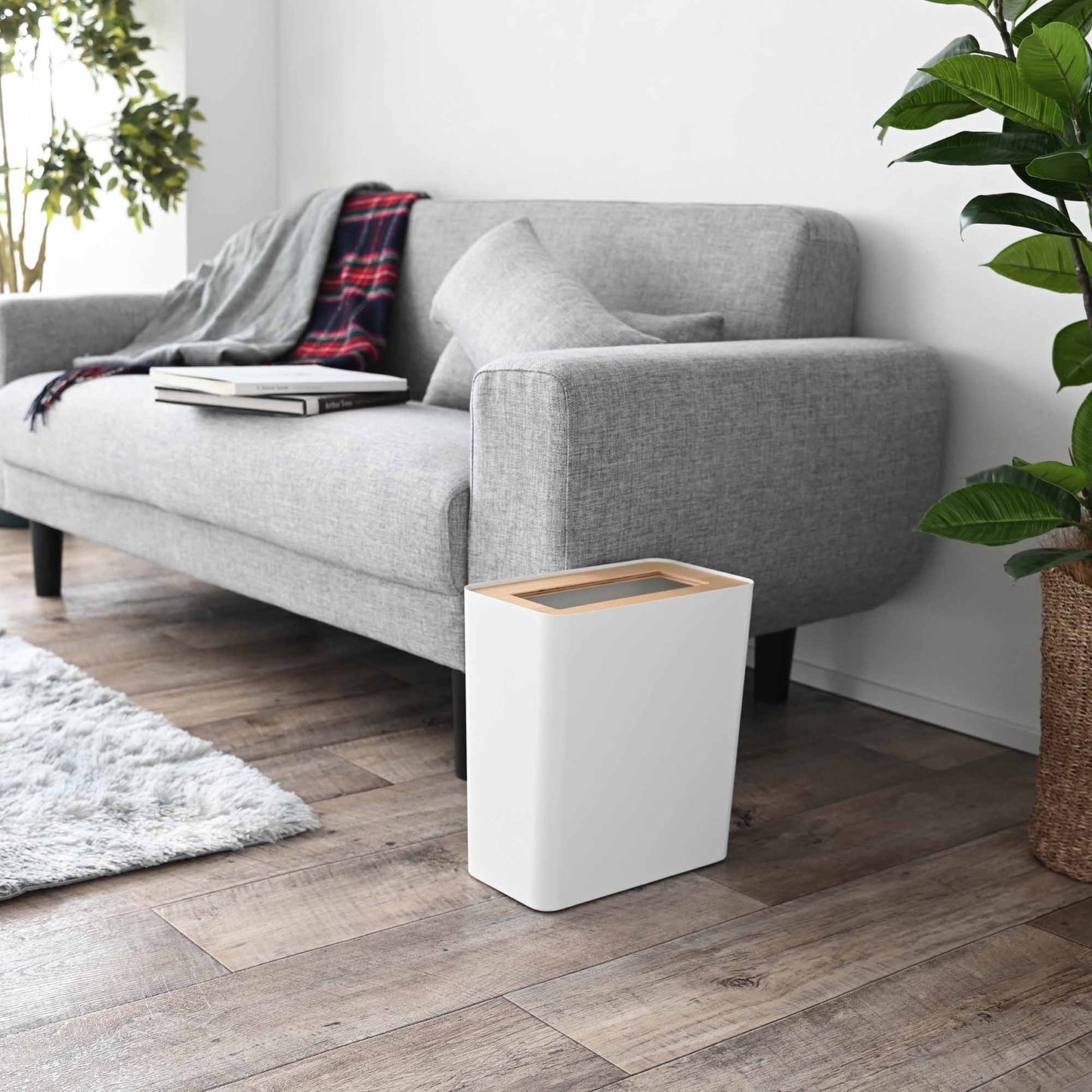 Rectangle Steel & Wood Trash Can - Neat Corners