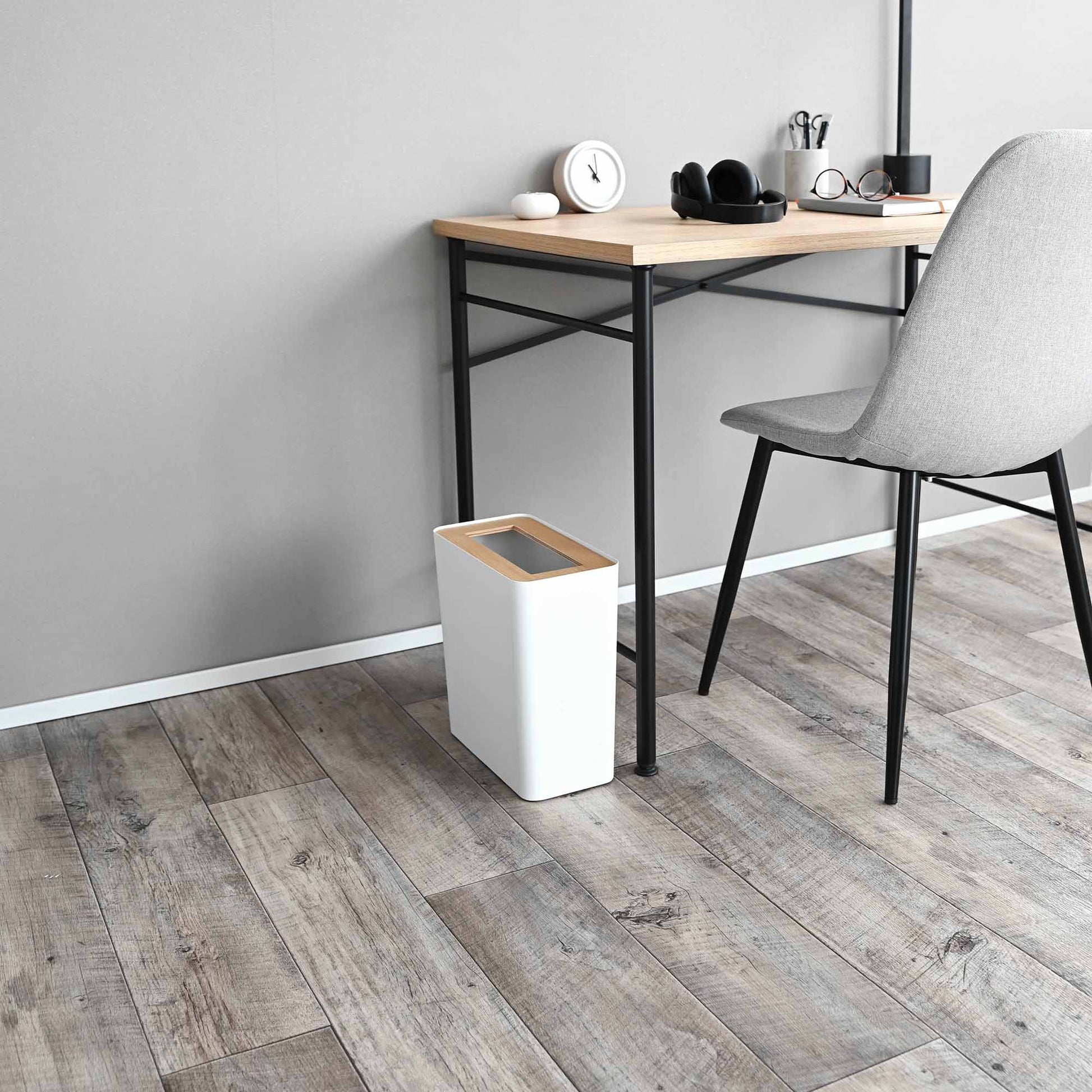 Rectangle Steel & Wood Trash Can - Neat Corners
