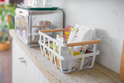 Steel & Wood Storage Basket - Laundry & Utility