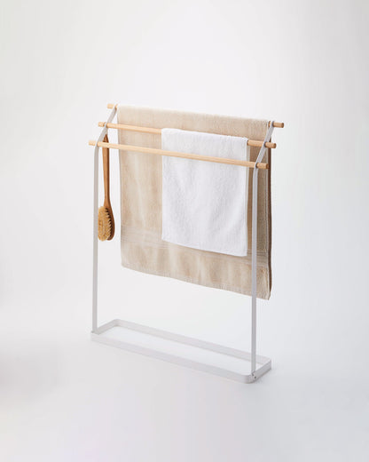 Steel & Wood Bath Towel Rack - Bathroom Reset