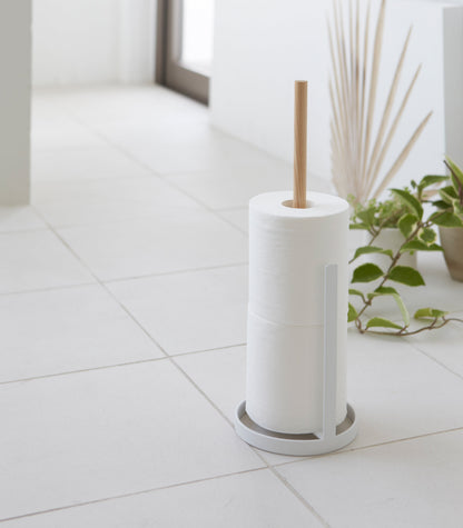 Steel & Wood Toilet Paper Stocker - Bathroom Reset