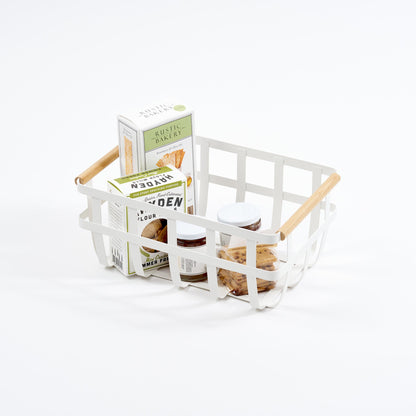 Steel & Wood Storage Basket - Laundry & Utility