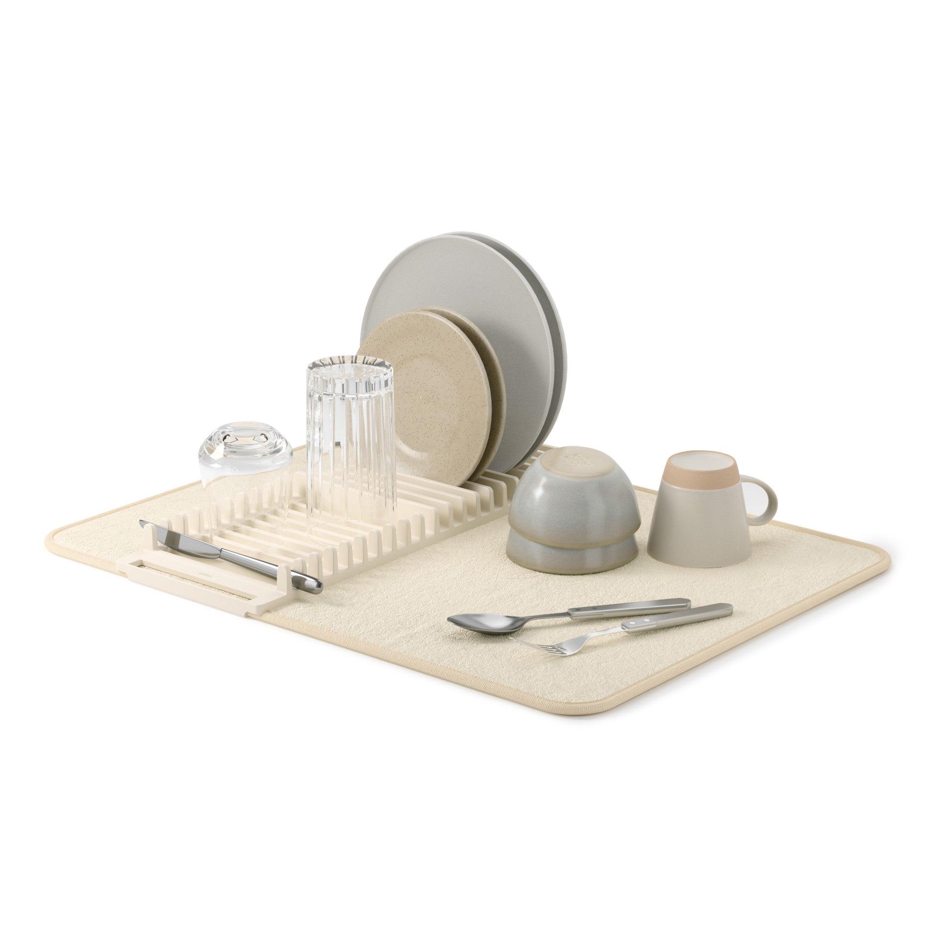 Foldable Dish Drying Rack with Mat - Kitchen Calm