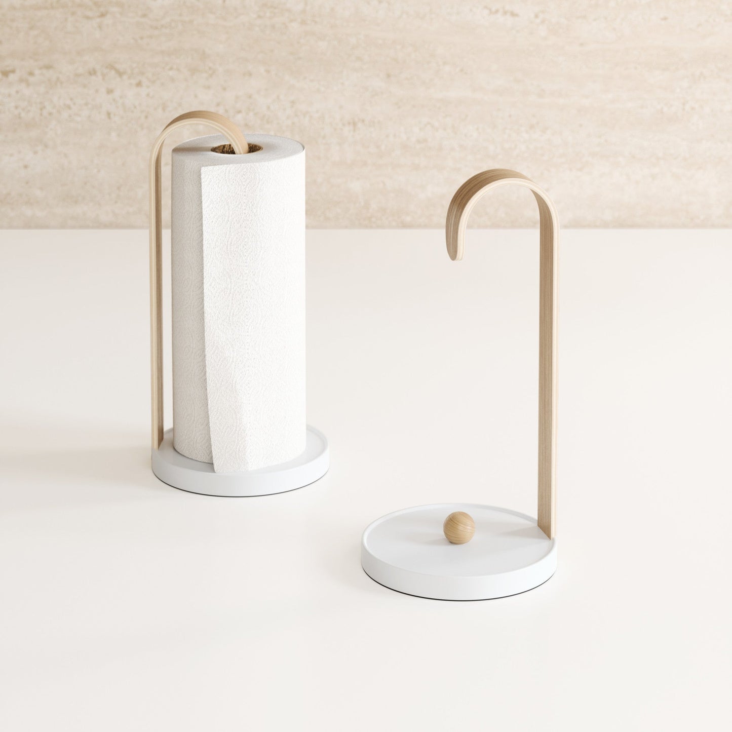 Wood-Accent Paper Towel Holder - Bathroom Reset