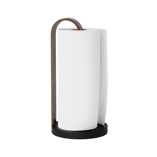 Wood-Accent Paper Towel Holder - Bathroom Reset