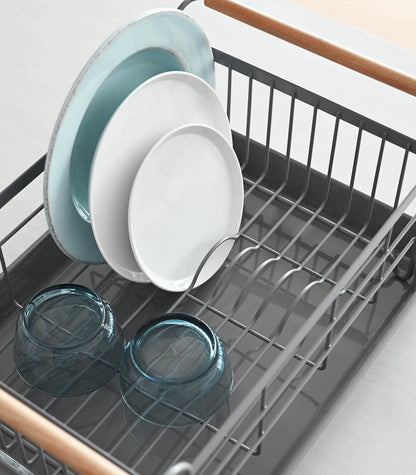 Steel & Wood Dish Drying Rack - Kitchen Calm