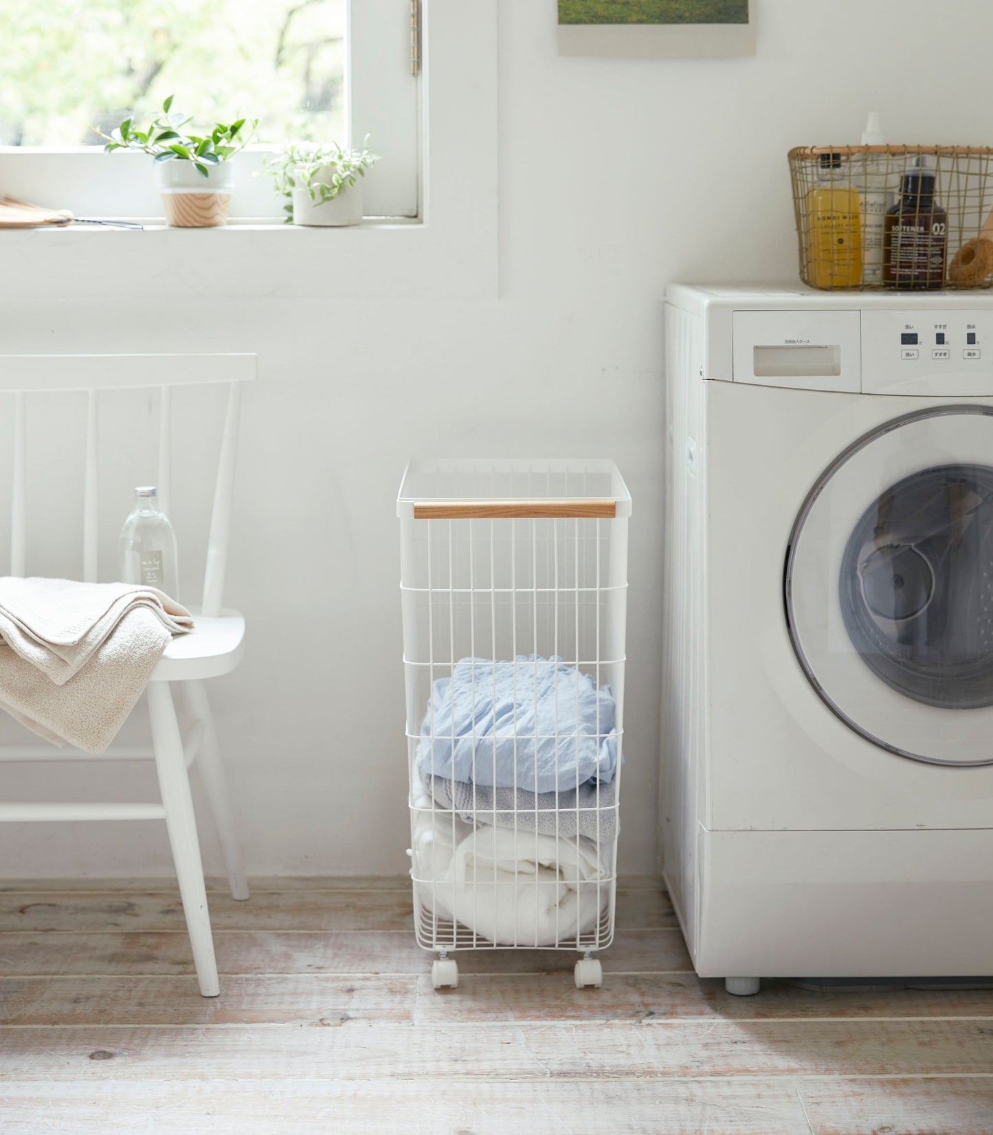 Rolling Wire Laundry Basket - Laundry & Utility
