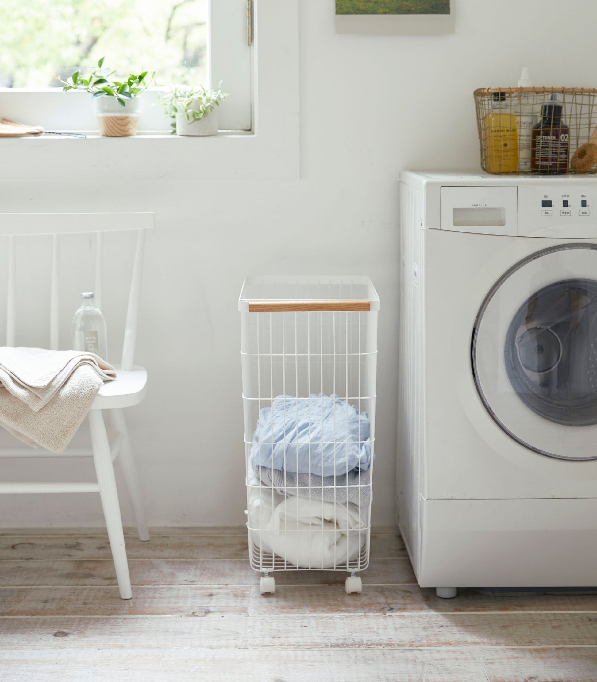 Rolling Wire Laundry Basket - Laundry & Utility