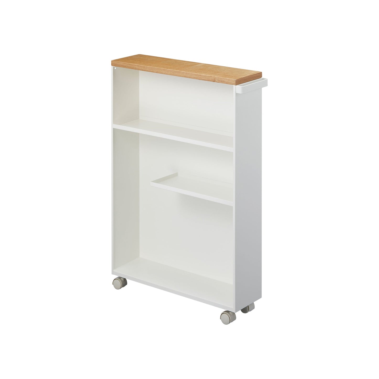 Slim Rolling Storage Cart with Wood Top - Kitchen Calm
