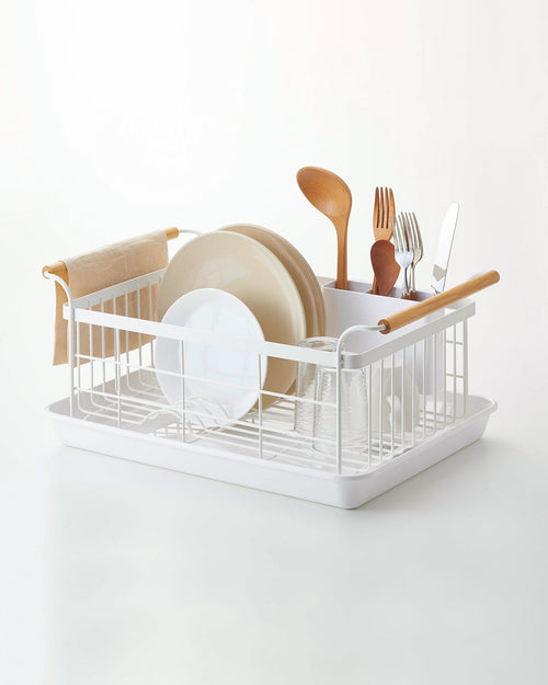 Steel & Wood Dish Drying Rack - Kitchen Calm