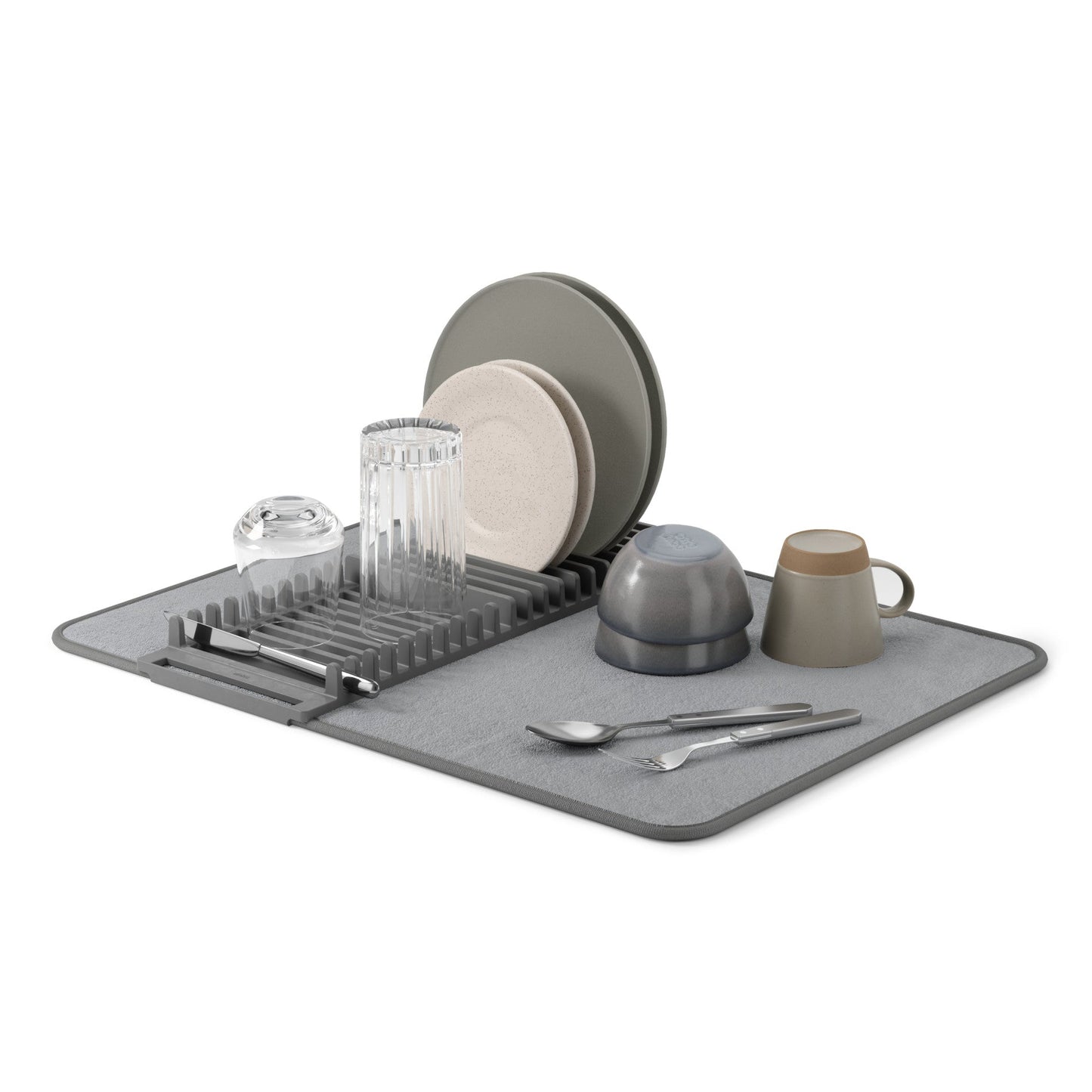 Foldable Dish Drying Rack with Mat - Kitchen Calm