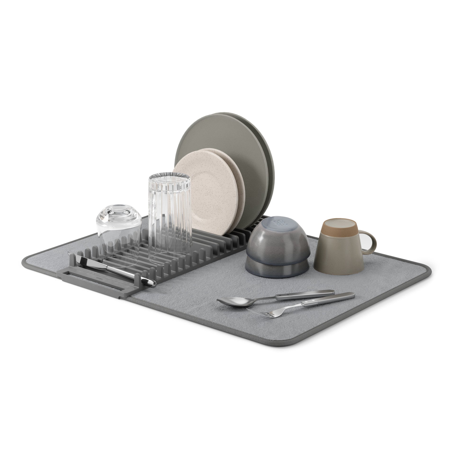 Foldable Dish Drying Rack with Mat - Kitchen Calm