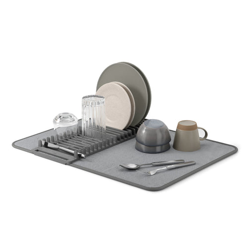 Foldable Dish Drying Rack with Mat - Kitchen Calm