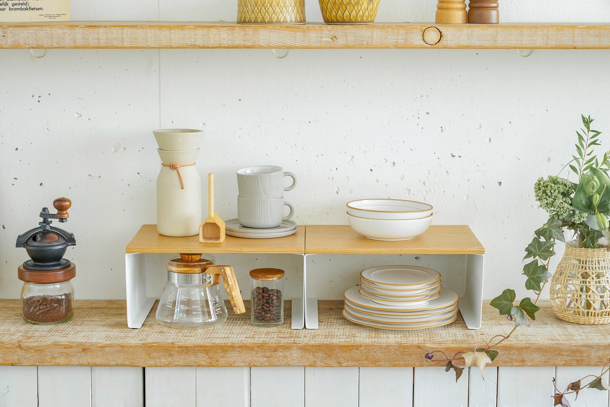 Steel & Wood Stackable Countertop Shelf - Neat Corners