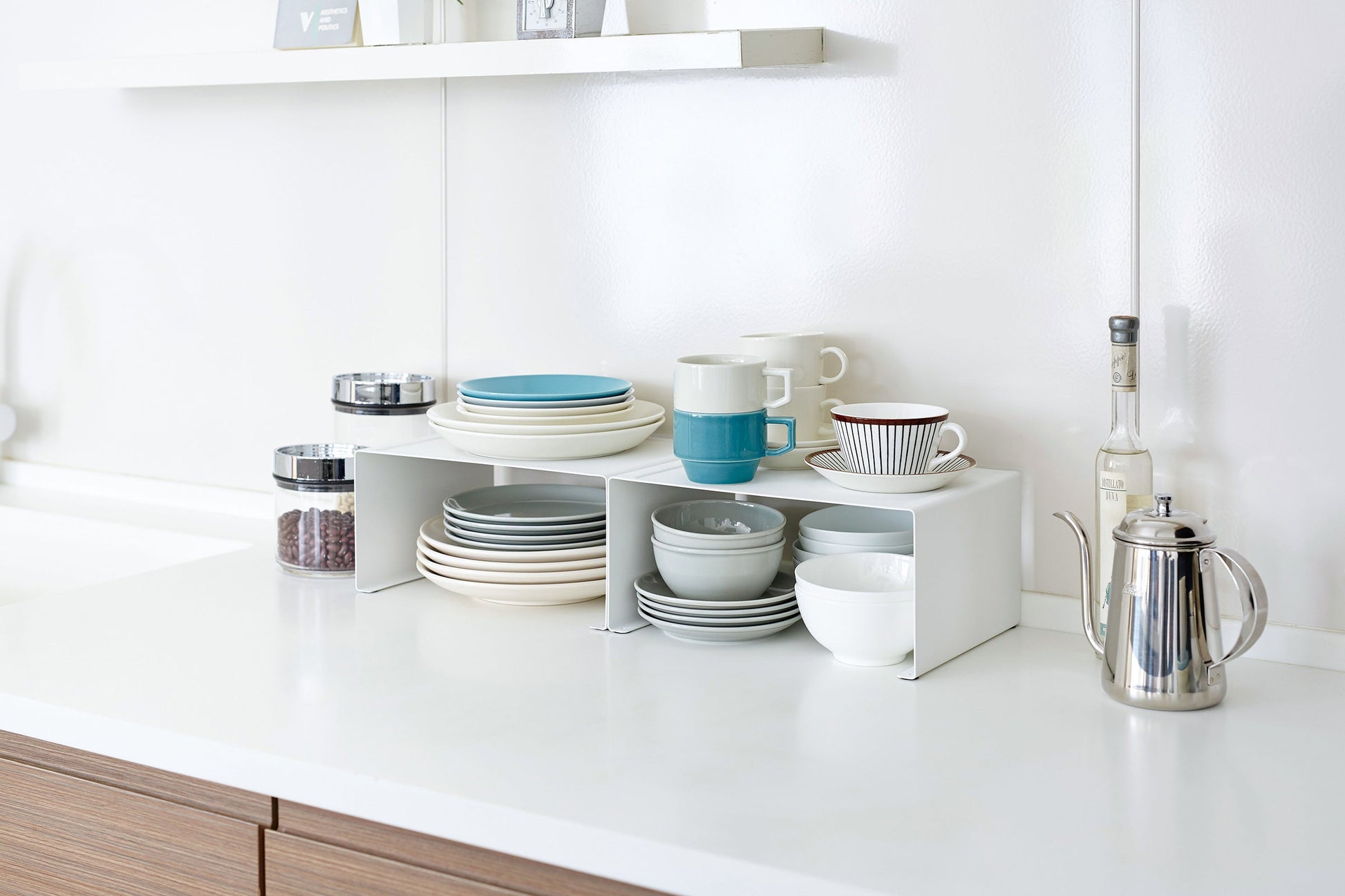 Stackable Countertop Shelf Riser - Neat Corners
