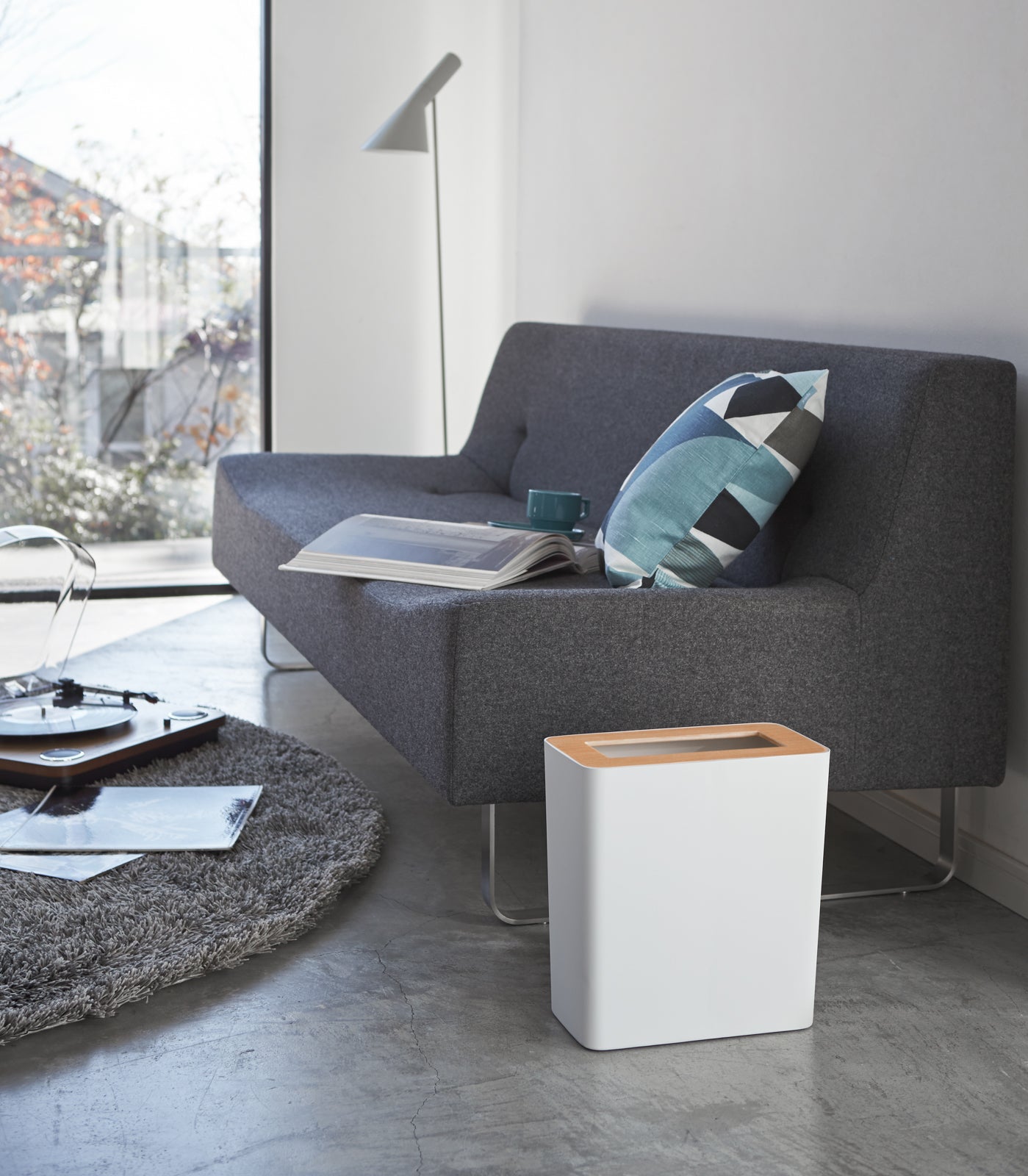 Rectangle Steel & Wood Trash Can - Neat Corners