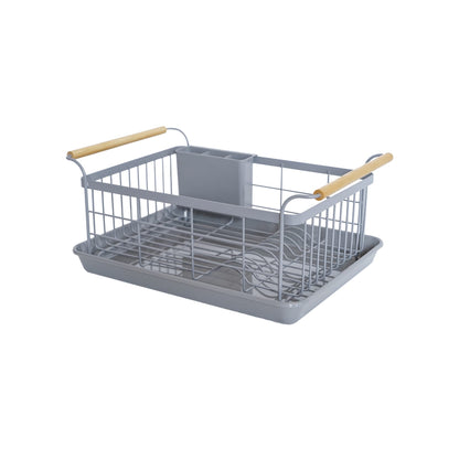 Steel & Wood Dish Drying Rack - Kitchen Calm