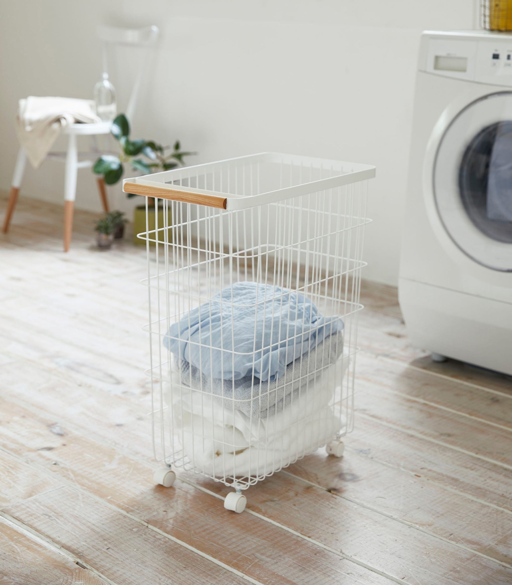 Rolling Wire Laundry Basket - Laundry & Utility
