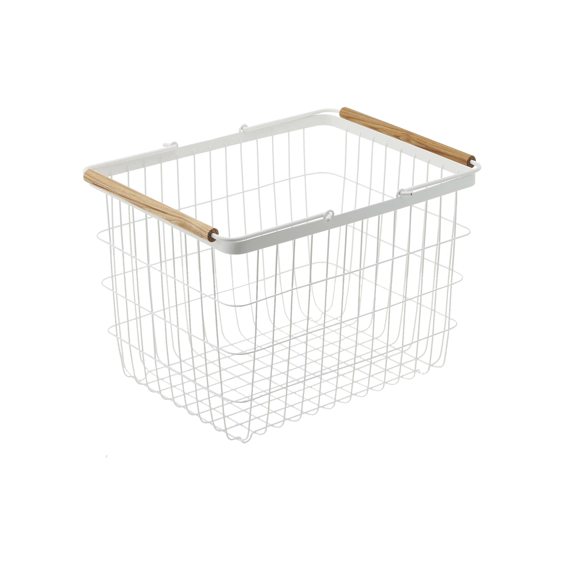 Steel & Wood Wire Basket - Laundry & Utility