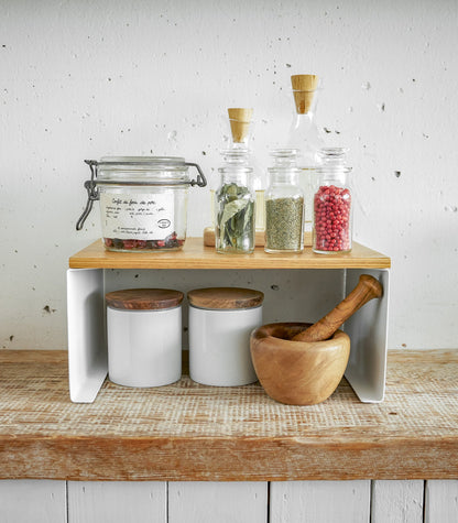 Steel & Wood Stackable Countertop Shelf - Neat Corners
