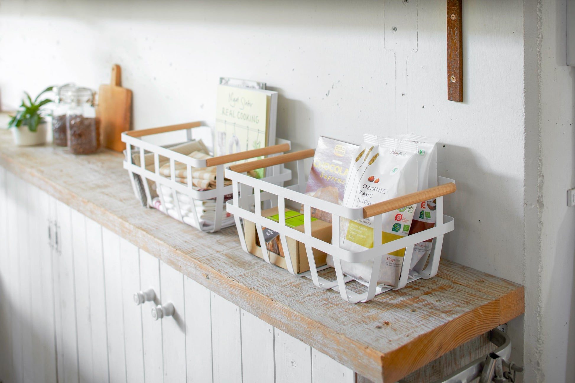 Steel & Wood Storage Basket - Laundry & Utility