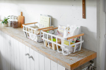 Steel & Wood Storage Basket - Laundry & Utility