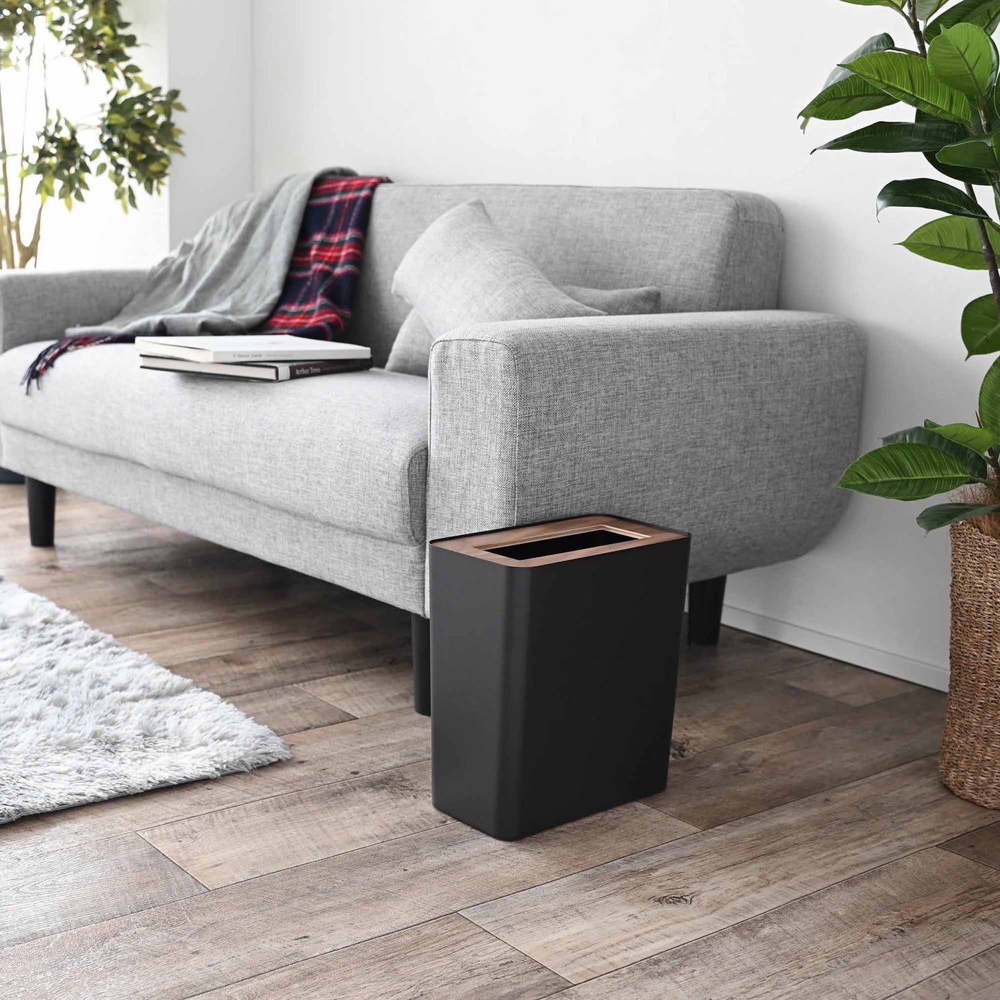 Rectangle Steel & Wood Trash Can - Neat Corners