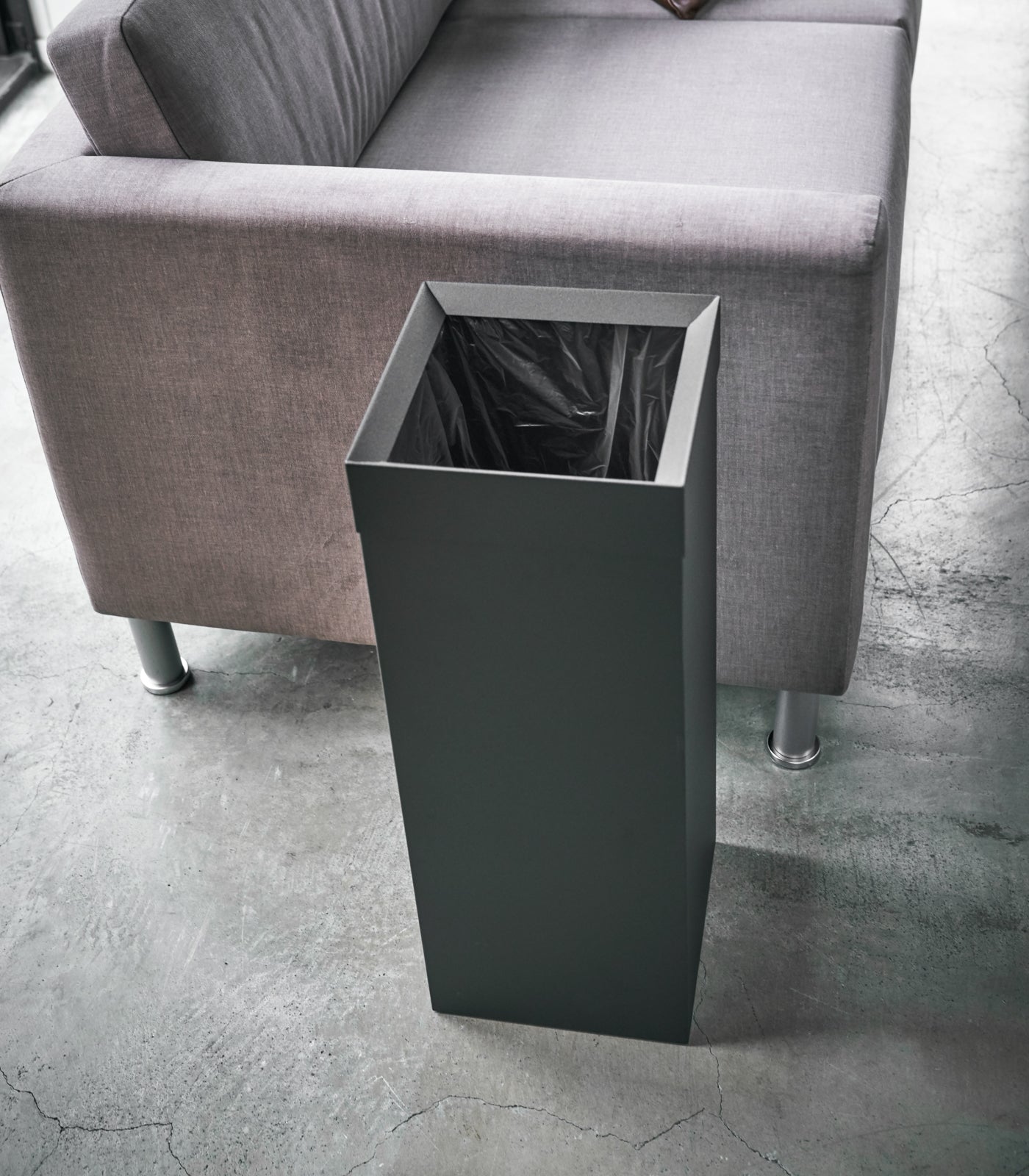 Tall Steel Trash Can - Neat Corners