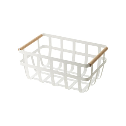 Steel & Wood Storage Basket - Laundry & Utility