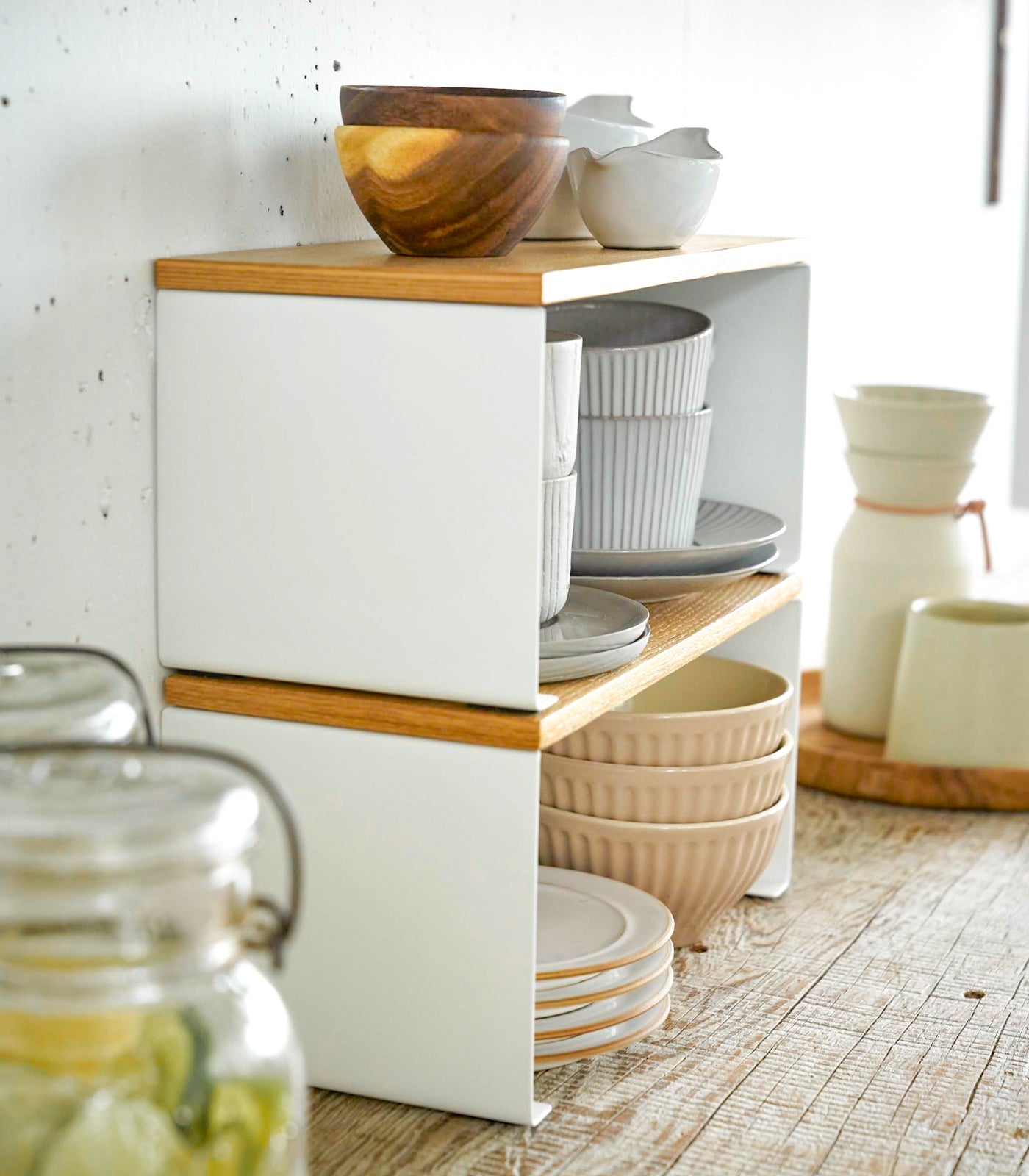Steel & Wood Stackable Countertop Shelf - Neat Corners