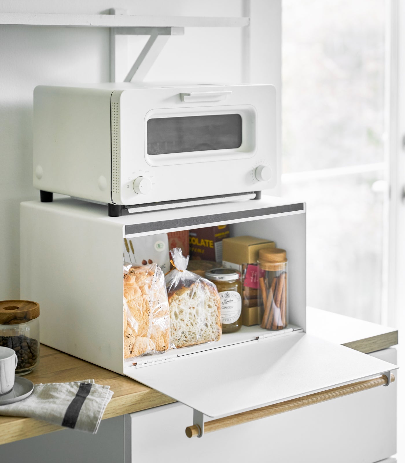 Steel & Wood Bread Box - Kitchen Calm