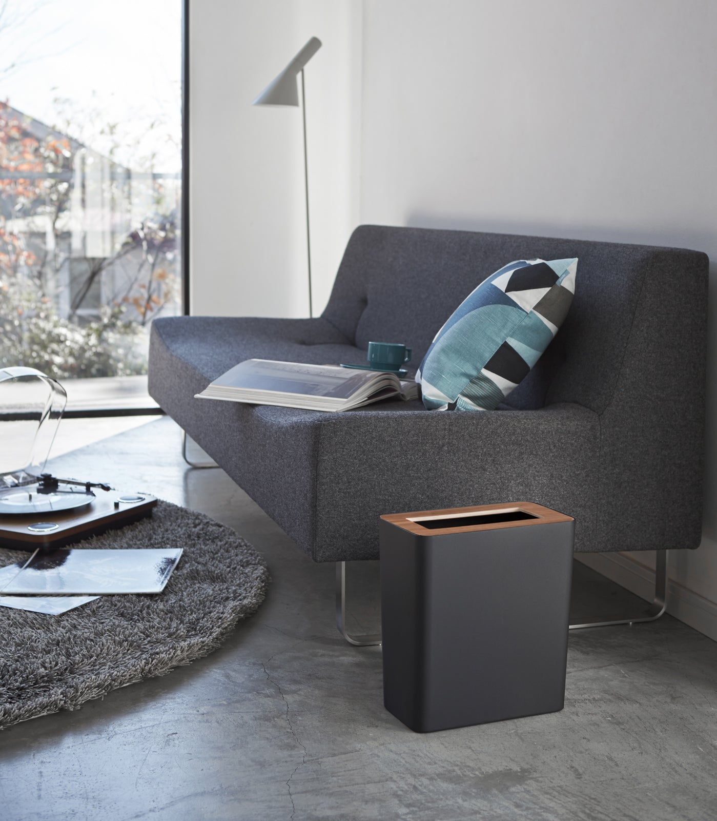 Rectangle Steel & Wood Trash Can - Neat Corners