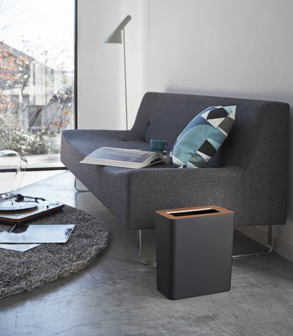 Rectangle Steel & Wood Trash Can - Neat Corners