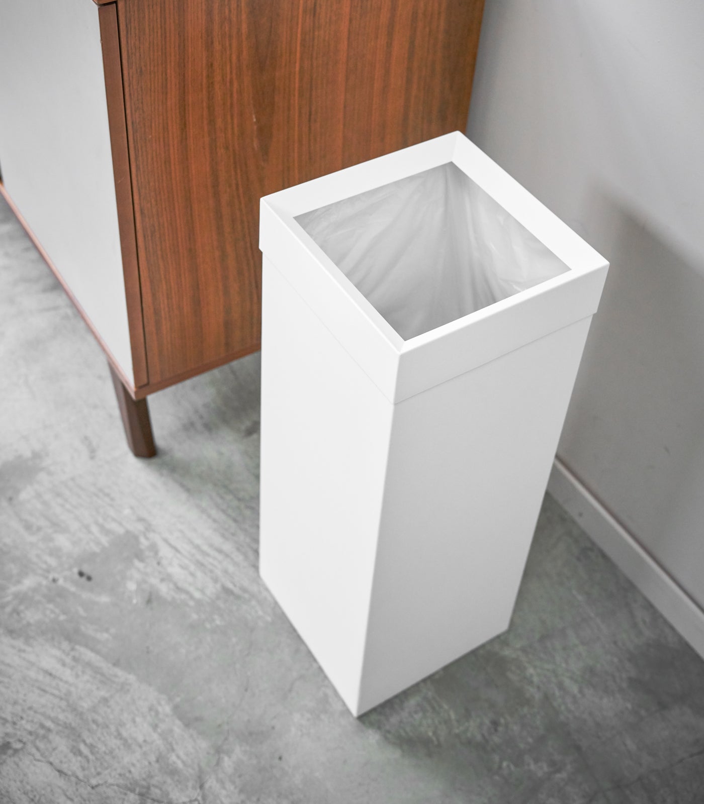 Tall Steel Trash Can - Neat Corners