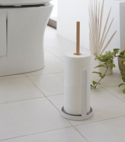 Steel & Wood Toilet Paper Stocker - Bathroom Reset