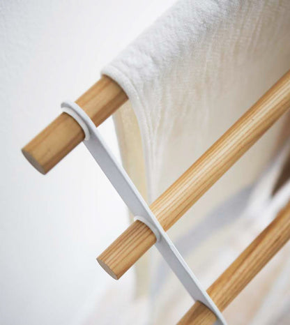 Steel & Wood Bath Towel Rack - Bathroom Reset