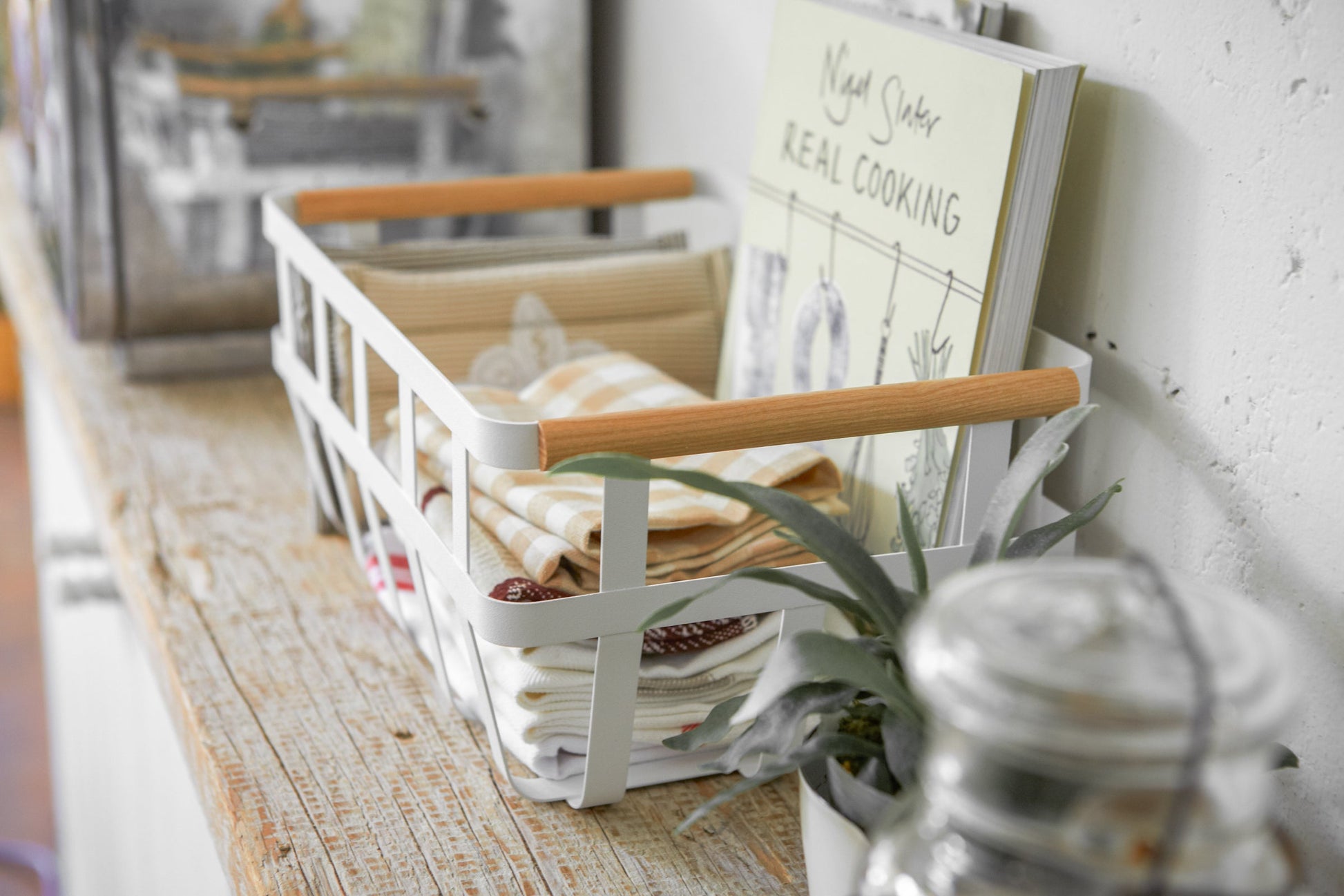 Steel & Wood Storage Basket - Laundry & Utility